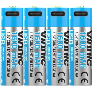 Перезаряжаемые аккумуляторы AA VINNIC 4 шт с зарядкой через USB Type-C