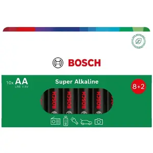 Bateriju komplekts Philips AA Super Alkaline LR6 10 gab., vienreizlietojamas sārmainās šūnas mājas ierīcēm