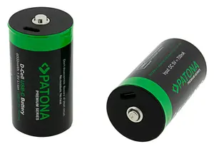 Rechargeable Lithium LR20 (Mono D) Battery PATONA — size LR20, dimensions 61.3×64.2×32.1 mm
