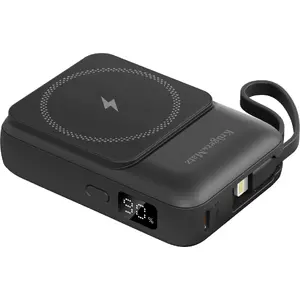 Power bank WEKOME KM0913 10000 mAh MagSafe bezvadu uzlāde ar kabeli, melns