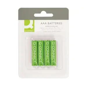Single-use Alkaline Battery Q-Connect AAA 4-pack, cylindrical AAA cells