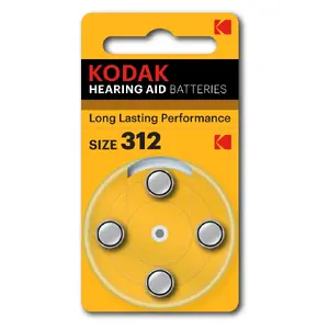 Батарейка для слухового аппарата Kodak 312 одноразовая Zinc-Air 1.45 В, Ø7.75 мм, H3.6 мм