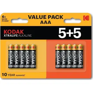 Baterijas Kodak Xtralife AAA (R03) 10 gab. — sārmainās mini šūnas