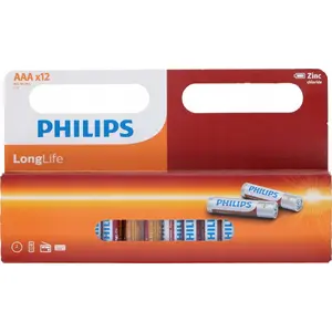 Bateriju komplekts Philips LongLife AAA (R03) 1.5V — 12 gab.