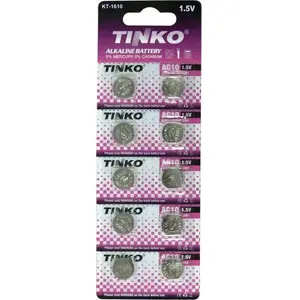 Alkāla pogu baterija Tinko LR54 / AG10 1,5V — blisteris, 10 gab.