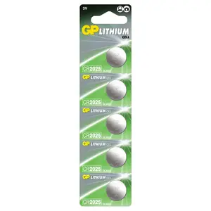 Rechargeable CR2025 lithium coin cell GP Batteries — LiMnO2 chemistry, rechargeable