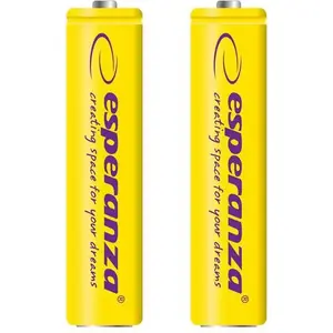 Uzlādējamas AAA (R03) baterijas ESPERANZA 1000 mAh, 2 gab., dzeltenas