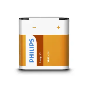Uzlādējams akumulators Philips LongLife 3R12L1B/10 — 4,5 V, zaļš/balts, 60×20×65 mm