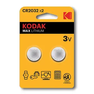 Coin cell battery Kodak CR2032 — single-use lithium 3V, 3.2 mm height, 20 mm diameter