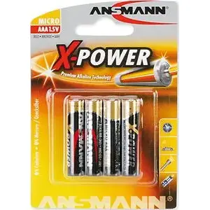 Baterija ANSMANN X-Power AAA (R03) — 4 gab., sārmainā