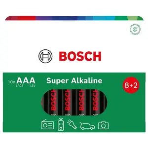Vega AAA Super Alkaline Batteries LR03 (10 pcs) – AAA/LR03 size, disposable alkaline cells