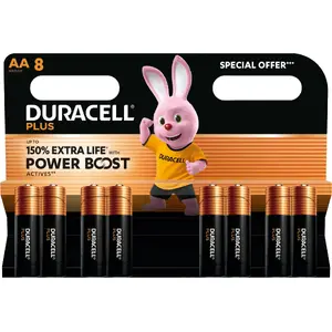 Alkalīnās baterijas Duracell Plus Power AA iepakojumā 8 gab. (AA)