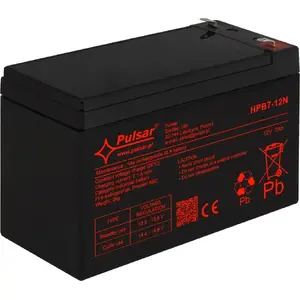 Sealed Lead-Acid Battery PULSAR HPB7-12N 12V 7Ah, maintenance-free VRLA