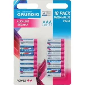 Rechargeable AAA Batteries GRUNDIG 950 mAh NiMH pack of 18