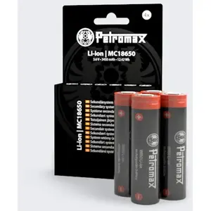 Rechargeable 18650 lithium-ion batteries 4-pack, No name PX-18650-BAT, black