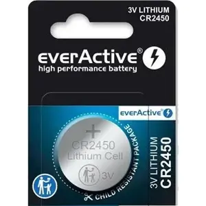 Lithium Button Cell Battery everActive CR2450 3V – single pack