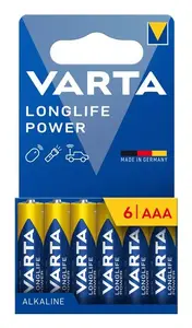 Одноразовая щелочная батарейка AAA Varta Longlife Power — размер AAA, щелочная