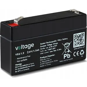 Sealed AGM Rechargeable Battery voltage VE6-1.2 6V 1.2Ah (VRLA)