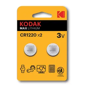 Baterija Kodak CR1220 monētas tipa, 3V, 2 gab.