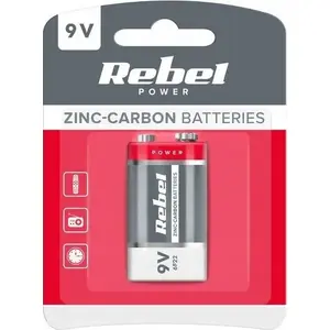 Battery SENCOR REBEL 6F22 zinc‑carbon 9V battery blister pack