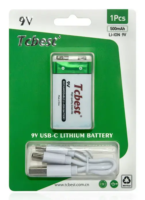 Uzlādējams 9V litija akumulators Tcbest TCB-C-9V1000 Photo 3
