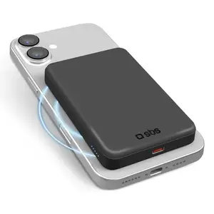 Power bank SBS Mobile TEBB5000QI2 — 5000 mAh, wireless charging, USB-C, 2 A output, black