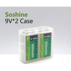 Battery holder Soshine SBC-018 for 2 × 9V block batteries, dimensions 54×52×19 mm