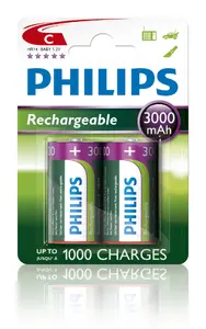Перезаряжаемые аккумуляторы Philips R14B2A300/10 — тип C, NiMH, упаковка 12 шт.