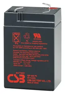 Аккумулятор CSB GP645 (VRLA) для ИБП — 6 В, 4500 мАч, 48×70×108 мм, 840 г