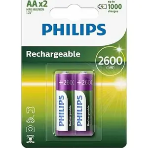 Uzlādējams AA akumulators Philips LR6 2600mAh, 2 gab. (Phil-R6B2A260/10)