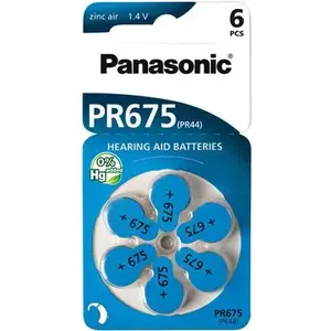 Baterijas dzirdes aparātiem Panasonic PR44 (izmērs 13), 6 gab.