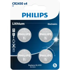 Coin cell battery Philips CR2450 lithium 3 V pack of 4