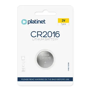 Pogu akumulators PLATINET CR2016 vienreizējais litija 3 V, 1 iep., blisteris, 3 gadu garantija