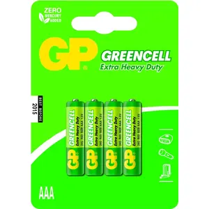 Single-use AAA Zinc Chloride Battery GP Greencell, pack blister