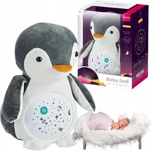 No name penguin projector night light sleep aid lamp — compact bedtime projector