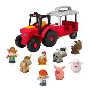 Игровой трактор MATTEL Fisher-Price Little People Caring for Animals — музыкальный фермерский грузовик с фигурками, 1+