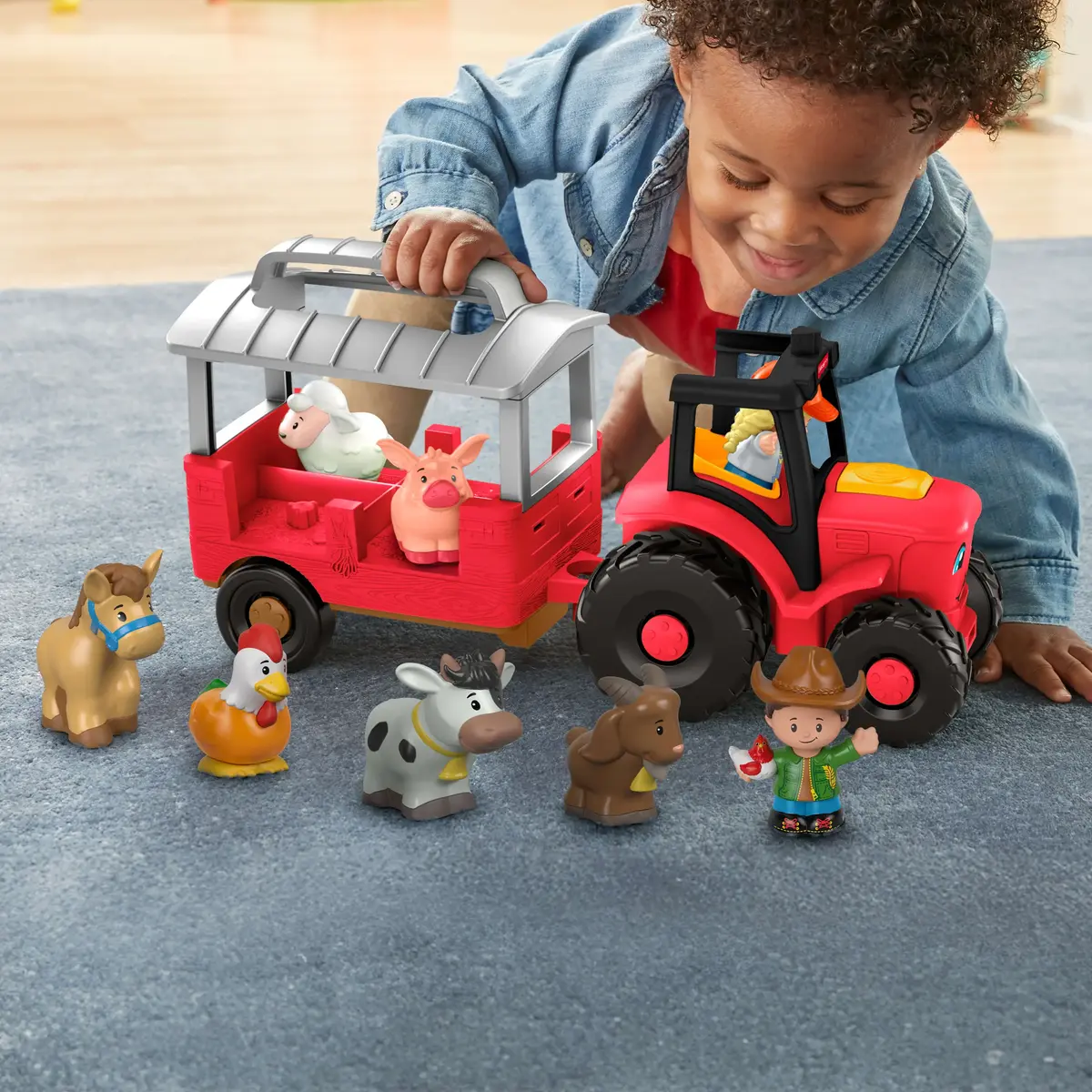 MATTEL Fisher-Price Little People Caring for Animals трактор Photo 2
