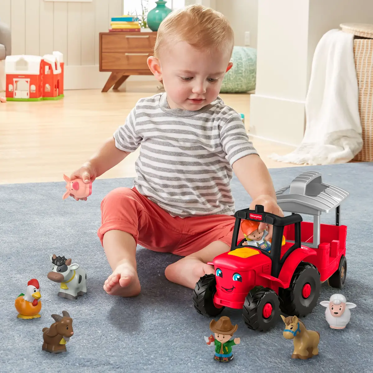 MATTEL Fisher-Price Little People Caring for Animals трактор Photo 3