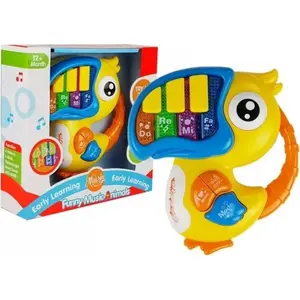 Детское музыкальное пианино Lean Sport Pianinko Do Re Mi Papuga Żółte модель 4065