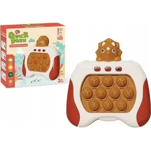 Сенсорная игрушка LEANToys Triceratops Pop It с подсветкой и звуком, на батарейках, коричневая
