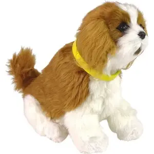 Plīša interaktīvs kucēns LEANToys Cavalier (modelis 12702) — rejas, kustina asti