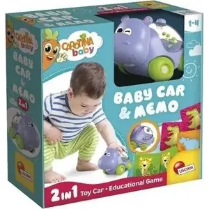 Настольная игра-бродилка Lisciani Carotina Baby — автомобиль-бегемот, игра на память для детей