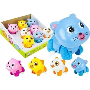 Wind-up Walking Cats toy LEANToys model 1582 — mechanical moving tail figures