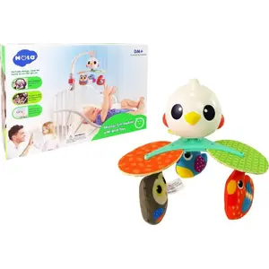 Мобиль для кроватки и коляски LEANToys Karuzela — цветные птички, мелодия