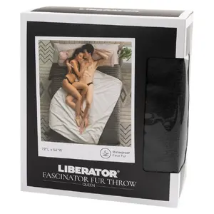 Плед Liberator Faux-Fur Fascinator 183×137 см, двусторонний серый искусственный мех / чёрный микрофибра, влагозащита