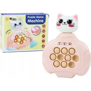 Игровой сенсорный Pop-It «Кот» LEANToys модель 19905 — розовый, портативный, с вибрацией