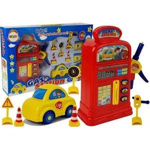 Игровой набор автозаправка LEAN Sport 6972 с машинкой, дорожными знаками, светом и звуком