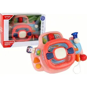 Steering Wheel Simulator LEANToys 16312 — Interactive Pink Multifunction Driving Controller