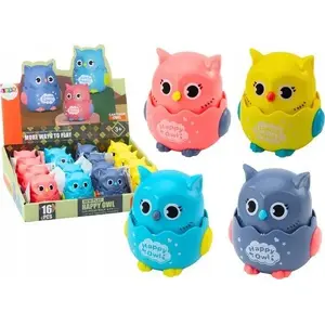 Toy Friction-Powered Small Owl LEANToys model 18023 — 4 colors