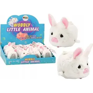 Wind-up Riding Bunny Toy LEANToys 17686 — White decorative moving figure
